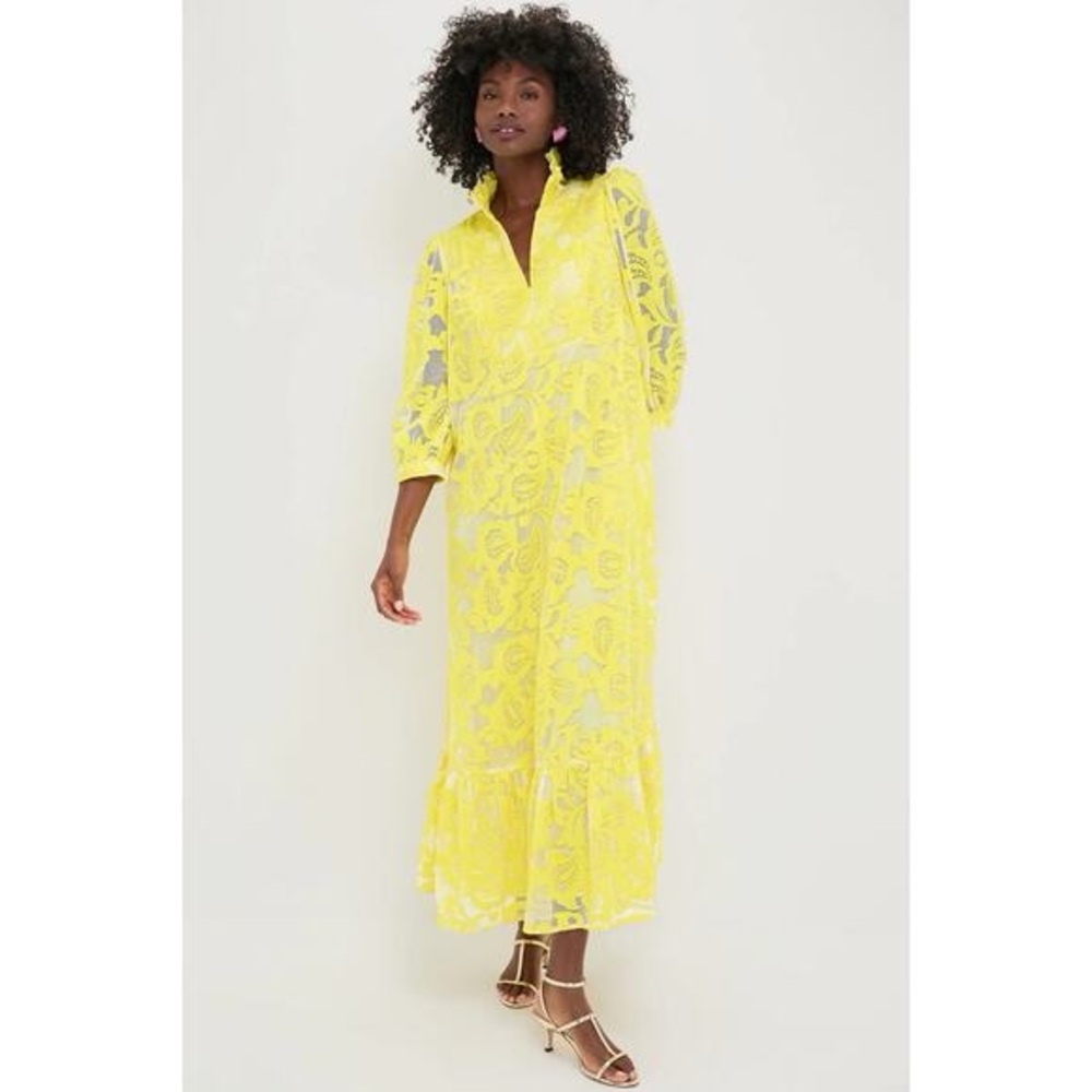 Tuckernuck Yellow Lace Palmerston Maxi Dress